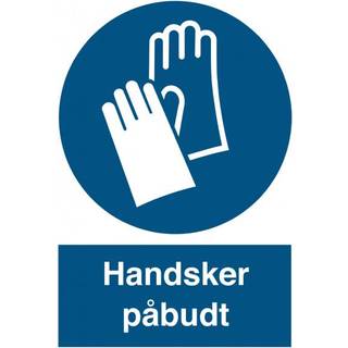 Handsker påbudt - Selvklæbende vinyl - 210 x 148 mm