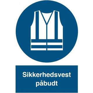 Sikkerhedsvest påbudt - Refleks Alu. - 297 x 210 mm