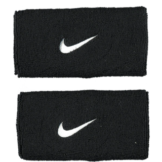 Nike Swoosh Doublewide Wristband 2 Pack - Black, White - black - nosize