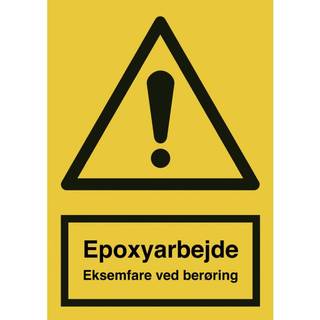 Advarselsskilt - Epoxyarbejde - eksemfare - Vinyl klistermærke - 148 x 105 mm (A6)