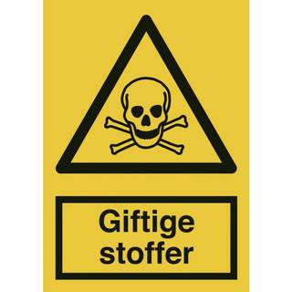 Advarselsskilt - Giftige stoffer - Vinyl klistermærke - 297 x 210 mm (A4)