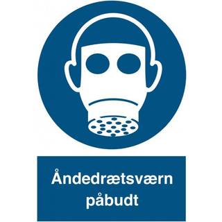 Åndedrætsværn påbudt - Selvklæbende vinyl - 210 x 148 mm