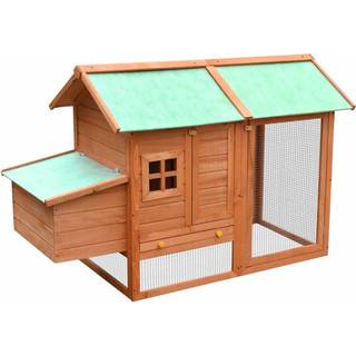 hønsehus 170x81x110 cm massivt fyrretræ og grantræ mokka