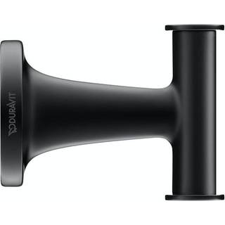 Duravit Starck T dobbelt håndklædekrog sort mat, 60x76mm