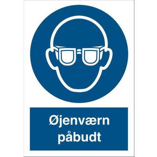 Øjenværn påbudt - Plast - 148 x 105 mm
