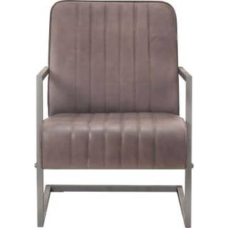 Lænestol Med Cantilever Ægte Læder - rustik brun