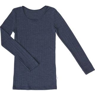 Joha uld silke langærmet bluse blå Small