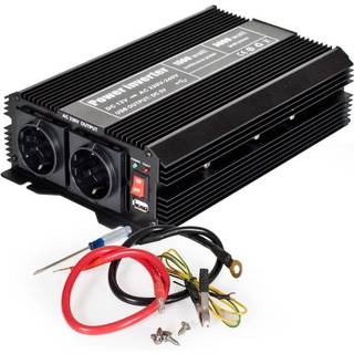Transformer 12 V jævnstrøm til 230 V 1500 W 3000 W - sort