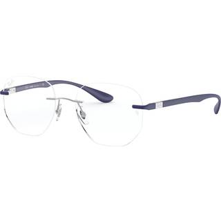 Ray - Ban Unisex RX8766 1216 Optiske stel Titanium Sølv Transparent Geometrisk Normal - Sølv