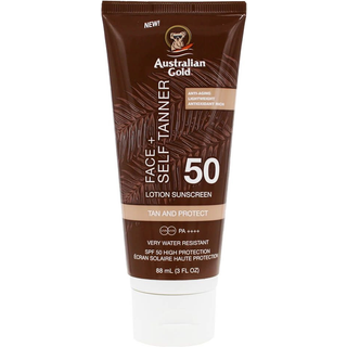 Australian Gold - Spf 50 Face Med Selvbruner - Solcreme - Hos Frisøren & Baronen