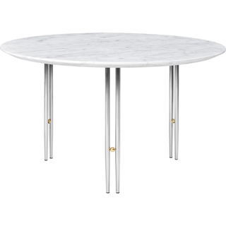 GUBI IOI Sofabord Rundt Ø70 cm med Sort Base og Grå Emperador Marmor Top