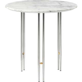 GUBI IOI sofabord Ø50 cm Sort/Messing/Hvid marmor