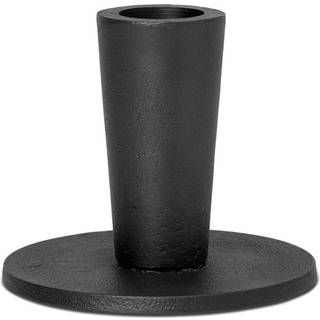 Hoy Casted Candle Holder - Low - Black