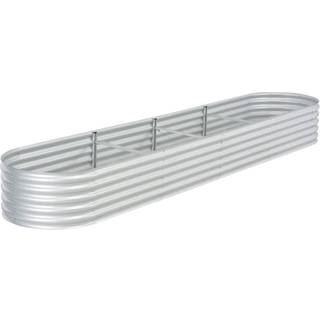 Forhøjet Plantekasse Galvaniseret Stål Farvet - Grå / 400 x 80 x 44 cm