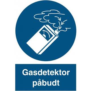 Påbudsskilt - Gasdetektor påbudt - Plast - (A5) 210 x 148 mm