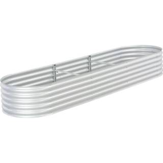 forhøjet plantekasse 320x80x44 cm galvaniseret stål sølvfarvet