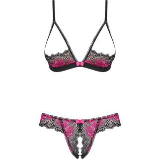 Obsessive Tulia 2 Pcs Set Cupless Black L/XL