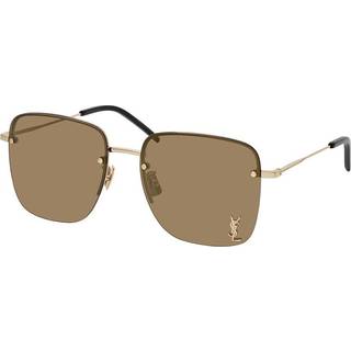 SAINT LAURENT Kvinde SL 312 M 006 Solbriller Metal Guld Brun Firkantet Flash