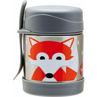 3 Sprouts - Stainless Steel Food Jar and Spork - Gray Fox