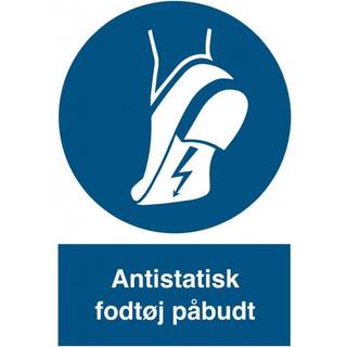 Antistatisk fodtøj påbudt skilt