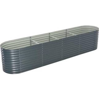 forhøjet plantekasse 400x80x81 cm galvaniseret stål sølvfarvet