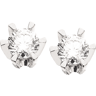 Prinsesse Ørestikker 0,18 ct. i 14 Karat Hvidguld fra Scrouples