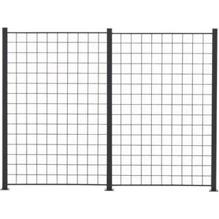 Espalier, 2 fag, sort, 150 x 100 cm - inkl. 3 alustolper 158 cm