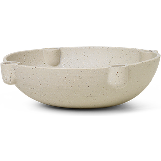 Ferm Living Bowl adventslysestage keramik large Ø27 cm Lysegrå