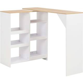 barbord med flytbar hylde 138x39x110 cm sort