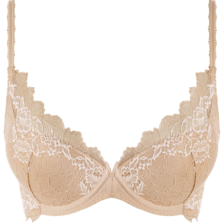 Wacoal Lace Perfection Plunge Push Up Bra - Beige - E 65