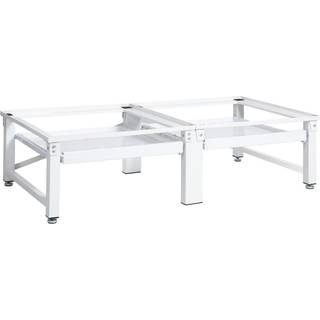 sokkel til vaskemaskine og tørretumbler med udtrækshylder hvid