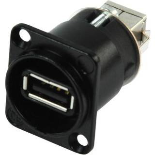Neutrik USB chassis bøsning (NAUS) | Alu sølv | PRIS-MATCH