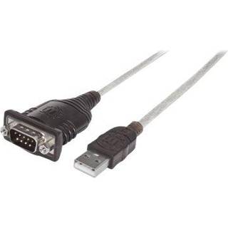 MANHATTAN Converter, USB to Serial, USB A-male/DB9-male, Silver, Polybag