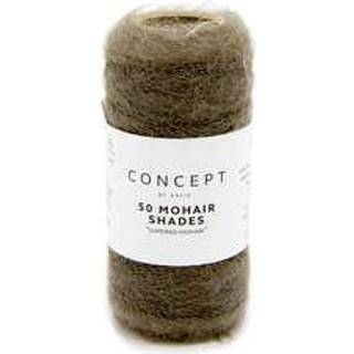 Katia 50 Mohair Shades 14 Kastanjebrun (mørkere end billedet) Indhold:67% Mohair, 30% polyamid, 3% uld Vægt/længde:20 g = ca. 200 m Anbefalede pinde:3 - 4 mm Strikkefasthed:10 cm x 10 cm = 27 m x 36 r Håndvask / Tørres fladt.