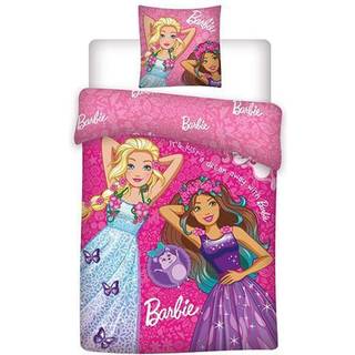 Junior sengetøj 100x140 cm - Barbie junior sengesæt - 2 i 1 design - 100% bomuld