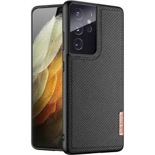 Samsung Galaxy S21 Ultra 5G - DUX DUCIS Fino Hybrid cover - Tekstil Design - Sort