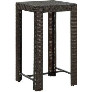 barbord til haven 60,5x60,5x110,5 cm polyrattan brun