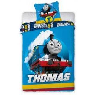 Junior sengetøj 100x140 cm - Thomas Tog sengesæt junior - 2 i 1 design - 100% bomuld