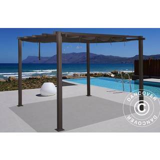Pergola pavillon /Havepavillon Santa Cruz, 3x4m, Mørkegrå