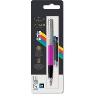Parker Jotter Originals-fyldepen, klassisk magenta lakering, medium spids, blå refill