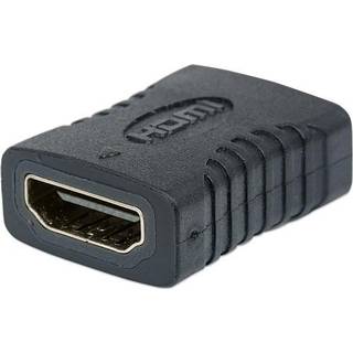 Manhattan HDMI Coupler, 4K@60Hz (Premium High Speed), Female to Female, Straight Connection, Black, Ultra HD 4k x 2k, Fully Shielded, Gold Plated Contacts, Lifetime Warranty, Polybag HDMI-kobling