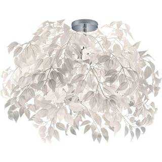Leavy loftslampe, krom/hvid, Ø 70 cm, plast