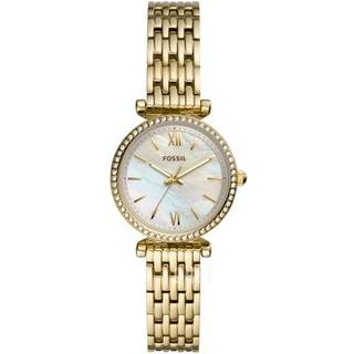 Fossil Carlie Mini dame guldfarvet ur med perlemor