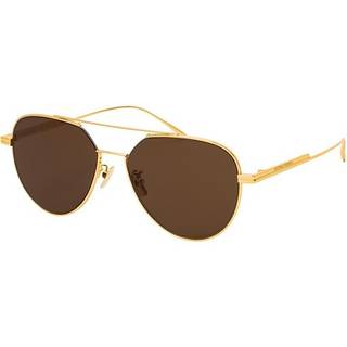 Bottega Veneta Unisex BV1013SK 003 Solbriller Metal Guld Brun Pilot