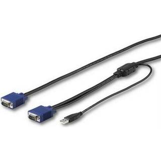 StarTech.com 15ft / 4.6m USB KVM Cable for Rackmount Consoles - VGA and USB - video / USB cable - 4.6 m