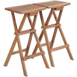 foldbare barstole 2 stk. massivt teaktræ