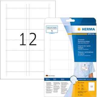 HERMA navne indstik perforeret 75 x 40 mm, 300 stk.
