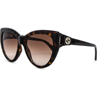 Gucci Kvinde GG0877S 002 Solbriller Injiceret Havana Brun Cat Eye Normal Skygge
