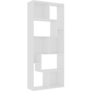 bogreol 67x24x161 cm konstrueret træ hvid