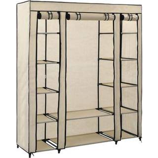 klædeskab med rum og stænger 150 x 45 x 176 cm stof grå